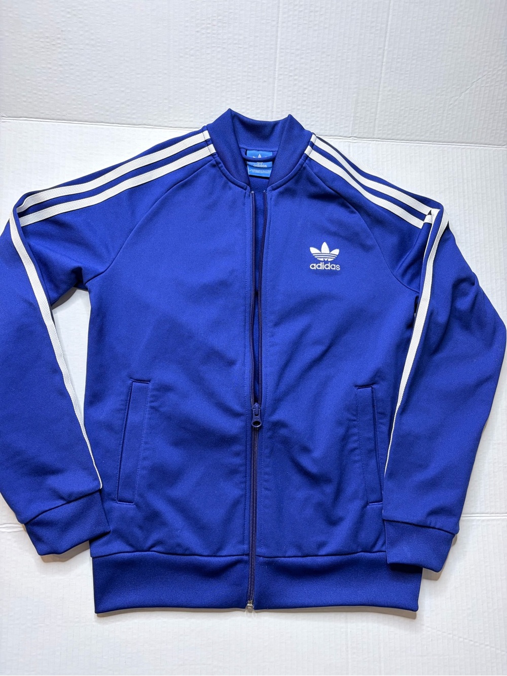 adidas Blue Sports Track Jacket with Trefoil Tag